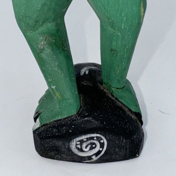 Vintage Hand Painted Wood Carved Musician Frogs Band - Indonesia ONE FROG - Picture 9 of 12